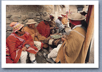 Men chewing coca, Apolobamba