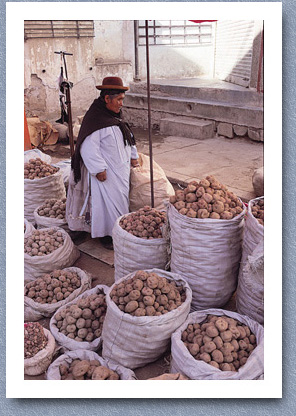 Selling potatoes, La Paz