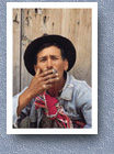 Man smoking home grown tobacco, Sucre