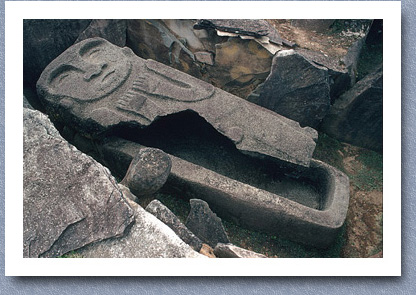 Pre-Colombian stone sarcophagus, San Agustin