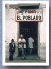 Chatting outside butchers, Salento