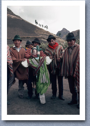 Bringing cross to cemetery, Day of the Dead, Zumbahua