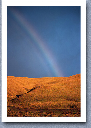 Rainbow over the paramo after a storm, Angamarca