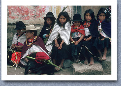 Children and grandmother, Palm Sunday, Salasaca