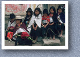 Children and grandmother, Palm Sunday, Salasaca